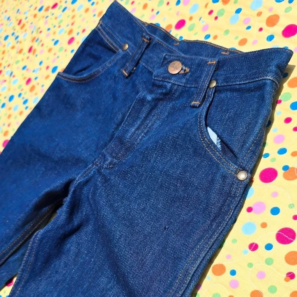 Wranglers Western Leather 26x30 100% Ring Spun Cotton '90s Denim Blue Jeans NWT